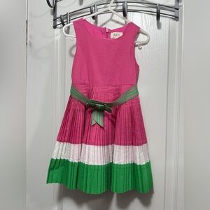 The Children’s Place Cute Pleated Dress Size 3T Pink green white party toddler